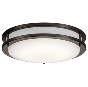 Kichler Avon 14 in. 1-Light Olde Bronze LED Ceiling Light