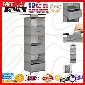 Grey 6-Tier Closet Organizer with Sturdy Removable Drawers for Stylish Storage - Picture 1 of 7