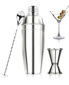 24oz Cocktail Shaker Set, Bartender Kit with Martini Shaker + Bar Spoon + Jigger - Picture 1 of 6