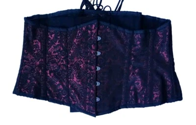 BURLESKA Steel Boned Red Brocade Corset Burlesque Saloon Womens Underbust Sz. 38 - Image 1 of 4