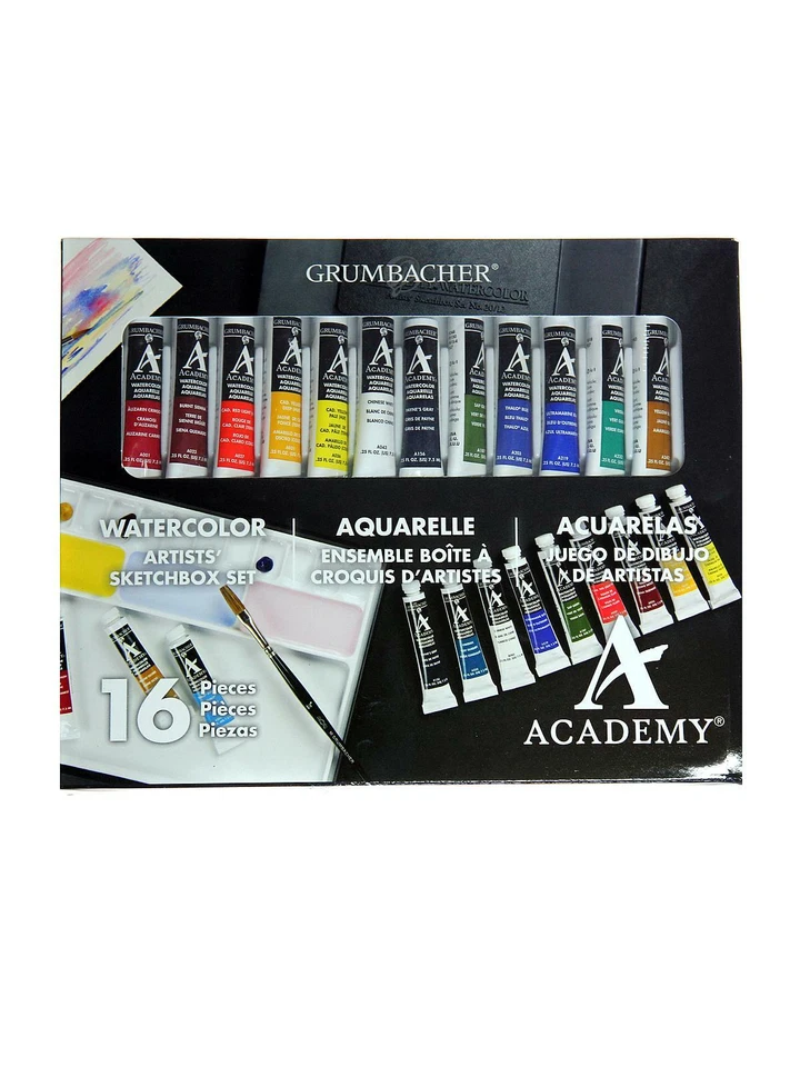 Grumbacher Academy Watercolor Artists' Sketchbox Set MPN 2012