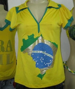 Sexy Camiseta Personalizada Copa Mundial Selección Brasileña Niñas - Se Ajusta a Todas las Tallas - Imagen 1 de 1