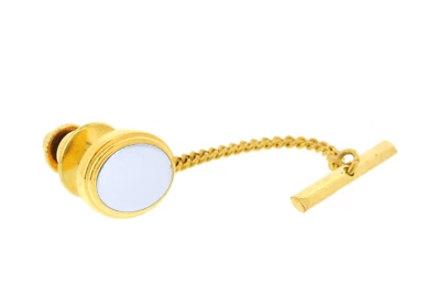 Colibri Two Tone Oval Tie Tack - Image 1 of 2