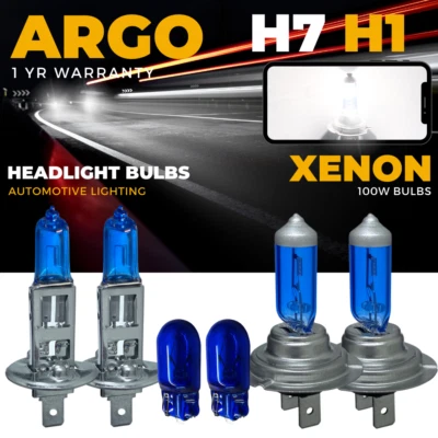 Vauxhall Xenon White Headlight Bulbs 100w H1 H7 Side Light Bulbs Dipped Main Hid - Image 1 of 4