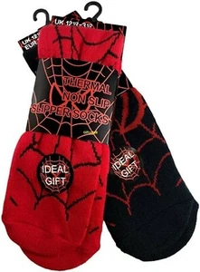 Kids New Spider Web Design Thermal Warm Winter Non Slip Slipper Socks Ideal Gift - Picture 1 of 5