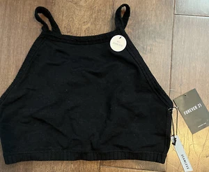 Forever 21 schwarzer hochgeschlossener kabelloser Bralette Damen M/L neu mit Etikett - Bild 1 von 8
