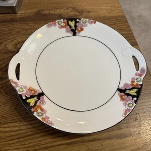 Plato de servir vintage pintado a mano Noritake "M" con asas Japón 7-1/4" - Imagen 1 de 6