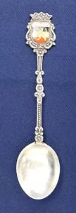 Vintage 835 SILVER ENAMEL Manufactured Demitasse SOUVENIR BELGIQUE SPOON - Picture 1 of 8