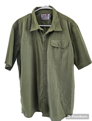 REALTREE MENS GREEN CHECK SHORT SLEEVE HIKING CAMPING OUTDOOR SHIRT X-LARGE - Image 1 of 4