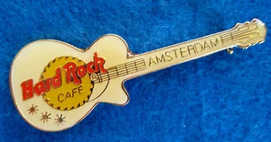 GUITARRA GIBSON ESMALTADA AMSTERDAM PRE CORP WHIT ALAMBRE DE PÚAS LOGOTIPO Hard Rock Café PIN - Imagen 1 de 1