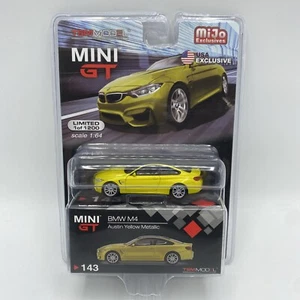 1/64 MINI GT MIJO EXCLUSIVES BMW M4 LHD AUSTIN YELLOW METALLIC 1 OF 1200 - Afbeelding 1 van 5