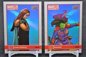2021-22 Upper Deck Marvel Annual Zora Vukovic/Gamora Blue Foil (2 card lot) - Picture 1 of 2