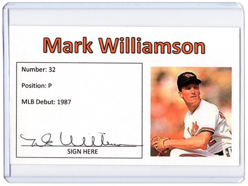 MARK WILLIAMSON MLB Orioles Auto Autographed Signed 3x5 Index Card D - Image 1 of 1