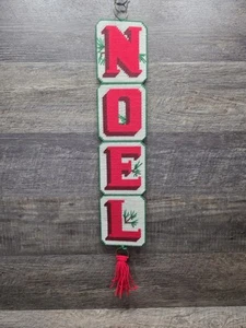 Noel lettered squares hanging needle point Christmas decoration 25 inch - Picture 1 of 5
