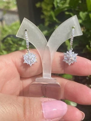 LOVE MORE Sterling Silver Cubic Zirconia Dangle Earrings - Image 1 of 4