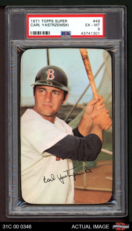 1971 Topps Super #49 Carl Yastrzemski Red Sox HOF PSA 6 - EX/MT - Image 1 of 1