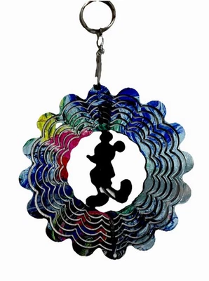 Disney Inspired Mickey Mouse Wind Spinner Colorful Metal Round - Image 1 of 4
