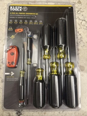 Klein Tools 85808 All-Purpose 8 Piece Screwdriver Set + Magnetizer/Demagnetizer - Image 1 of 3