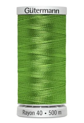 Gutermann Rayon 40 #1510 LIME GREEN, 500m Machine Embroidery Thread - Image 1 of 2