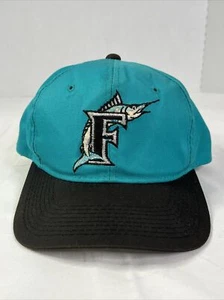 Florida Marlins MLB Baseball Vintage 90's Teal Snapback Hat Cap-Preowned - Picture 1 of 8