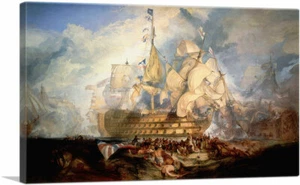ARTCANVAS Battle of Trafalgar 1805 Canvas Art Print by J. M. W. Turner - Picture 1 of 14