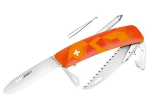 CUCHILLO PLEGABLE DE BOLSILLO SWIZA J06 CAMUFLAJE NARANJA SUIZO NIÑOS JUNIOR / DESTORNILLADOR DE SIERRA - Imagen 1 de 2