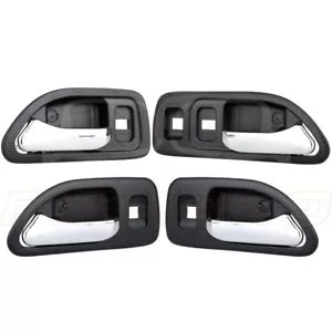 4 Pcs Black Chrome Interior Door Handles For 1994-1997 Honda Accord HO1552101 - Picture 1 of 7