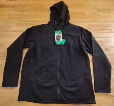 NUEVA Chaqueta polar transpirable elástica con capucha para hombre Kirkland Signature negra XL Foto 1 de 4