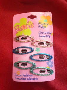 New Barbie Glitter Contour Clips Barrettes for Kids Adults - Picture 1 of 6