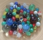 Lot of 60 Vintage Marbles Glass Swirl Milk White Multicolor Shooters 