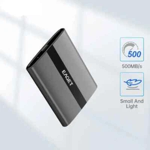 Portable SSD Eaget 2TB USB-C External Hard Drive 560MB/s High-Speed Storage Back - Picture 1 of 7
