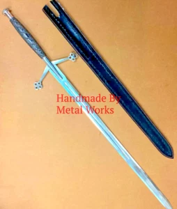 Scottish Claymore Sword With Sheath, Handmade Stainless Steel Medieval Sword - Picture 1 of 5