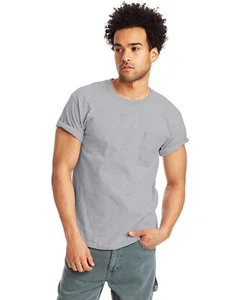 5 Pack Of Hanes H5590 Men's T Shirt Crew Neck Authentic-T Pocket Stylish T-Shirt - Picture 1 of 16