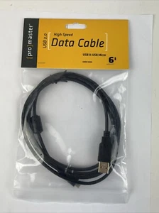 ProMaster #5398 USB 2.0 High Speed Data Cable USB A-USB Micro 6’ New In Package - Picture 1 of 9