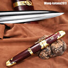 Top Grade Lobular Red Sandalwood & Brass Chinese Sharp Short Sword Small Knife
