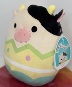 Connor Squishmallow 8 Zoll Kuh Ostern Plüschtier Neu mit Etikett - Bild 1 von 5