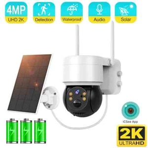 Telecamera solare WiFi 4 MP wireless esterno 2K batteria solare sistema di telecamere di sicurezza - Foto 1 di 14