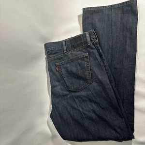 Levi's 527 Men's Size 42x32 Blue Slim Fit Bootcut Dark Wash Stretch Denim Jeans - Picture 1 of 6