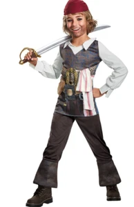 Pirates of the Caribbean Captain Jack Sparrow Child Boys Costume Medium 7-8 yrs - Picture 1 of 1