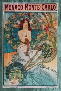 Monaco Monte Carlo Art Nouveau Lady Advert Vintage Retro Style Metal Sign - Picture 1 of 5