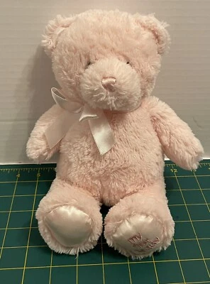Gund Pink My First Teddy 10" Plush Bear Lovey 4043949 Sewn Eyes Ribbon - Image 1 of 4
