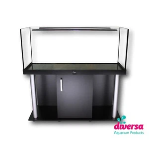 DIVERSA AQUARIUM WITH STAND CABINET Fish Tank Guardian Glass COMFORT LINE- BLACK - Picture 1 of 48