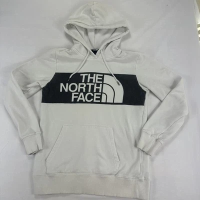 The North Face Women's Hoodie Small White Logo Pullover Fleece Sweatshirt - Image 1 of 4