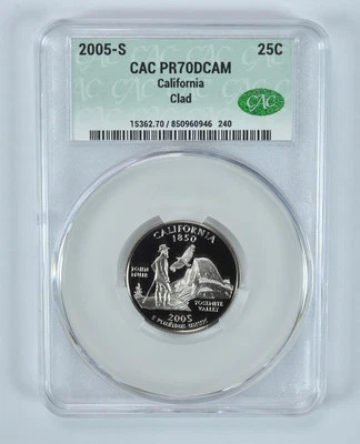 2005-S Washington State Quarter California CLAD PR70 DCAM CAC - Image 1 of 4