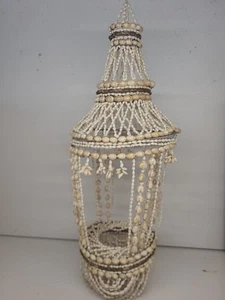 Vintage 70’s Seashell Chandelier Cowrie Shells Nautical Beach Boho Coast - Picture 1 of 4