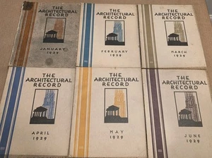 Lot of 6 1929 Architectural Record architecture Interior Design vintage Magazine - Picture 1 of 18
