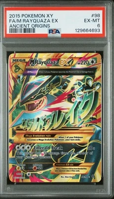 M Rayquaza EX (Shiny Full Art) 98/98 Pokemon XY Ancient Origins Holo PSA 6 EX-MT - Image 1 of 2