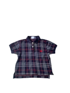 Vintage Burberry's Cropped Polo Shirt Women' 6/8 Blue Nova Check - Picture 1 of 10