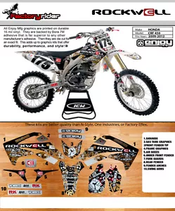 2009-2012 HONDA CRF 450 ROCKWELL Motocross Graphics Dirt Bike Graphic Decal Deco - Imagen 1 de 2