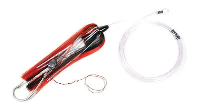 SEA STRIKER Ballyhoo Rig Trolling Lure 3/8 oz 7/0 Hook 100lb Mono - Red/Black - Image 1 of 2